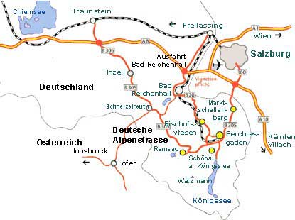 Berchtesgadener Land Reise: Karte