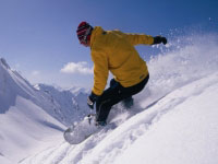 Snowboarder bei der Abfahrt