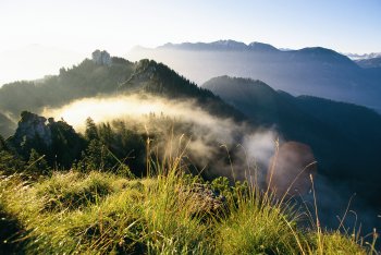 Urlaub in den Ammergauer Alpen: Morgenstimmung am Laber