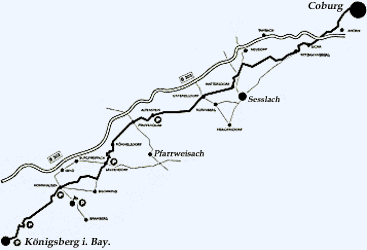Region Haßberge: Karte Amtsbotenweg