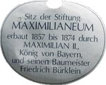 Informations-Plakette Maximilianeum