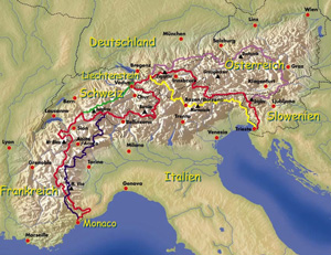 Via Alpina: Karte